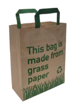 Graspapiertasche braun – mit Aufdruck 320+120x400mm