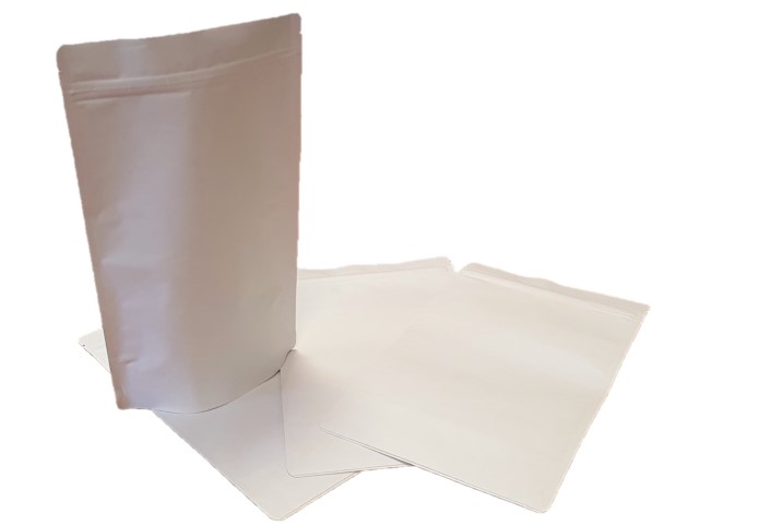 Standbodenbeutel / Doypack Kraftpapier weiß 180x290mm 1.000ml