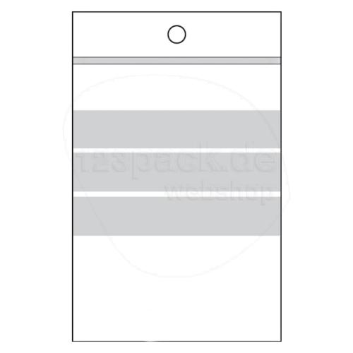 LDPE - Druckverschlussbeutel  50µ mit Beschriftungsfeld und Aufhängeloch